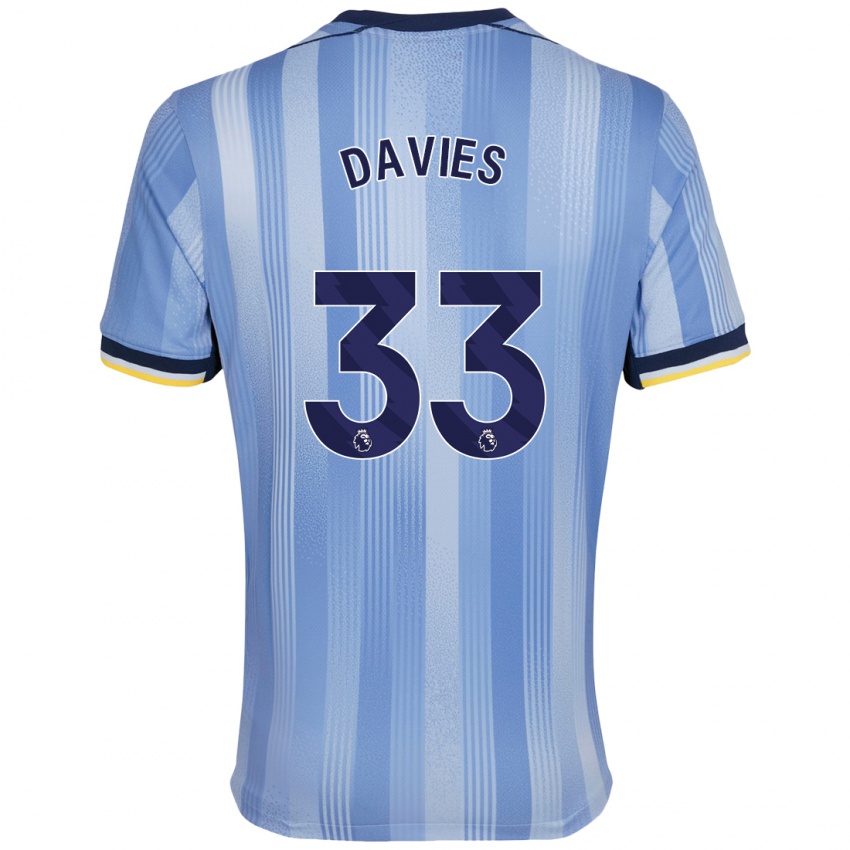 Niño Camiseta Ben Davies #33 Azul Claro 2ª Equipación 2024/25 La Camisa