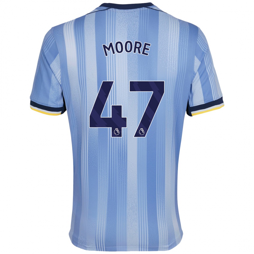 Niño Camiseta Mikey Moore #47 Azul Claro 2ª Equipación 2024/25 La Camisa