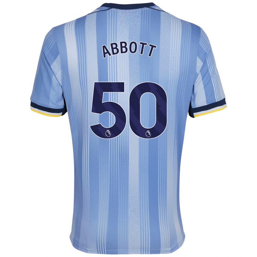 Niño Camiseta George Abbott #50 Azul Claro 2ª Equipación 2024/25 La Camisa