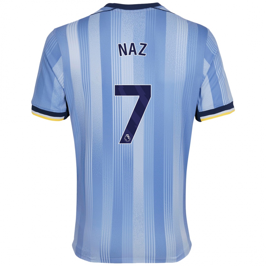 Niño Camiseta Jessica Naz #7 Azul Claro 2ª Equipación 2024/25 La Camisa