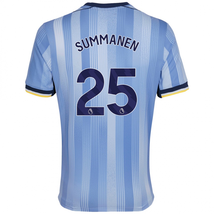 Niño Camiseta Eveliina Summanen #25 Azul Claro 2ª Equipación 2024/25 La Camisa