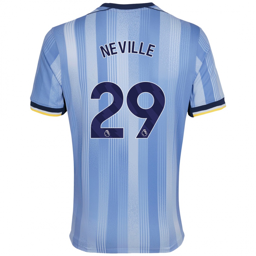 Niño Camiseta Ashleigh Neville #29 Azul Claro 2ª Equipación 2024/25 La Camisa