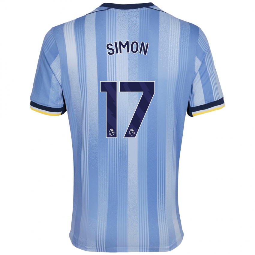 Niño Camiseta Kyah Simon #17 Azul Claro 2ª Equipación 2024/25 La Camisa