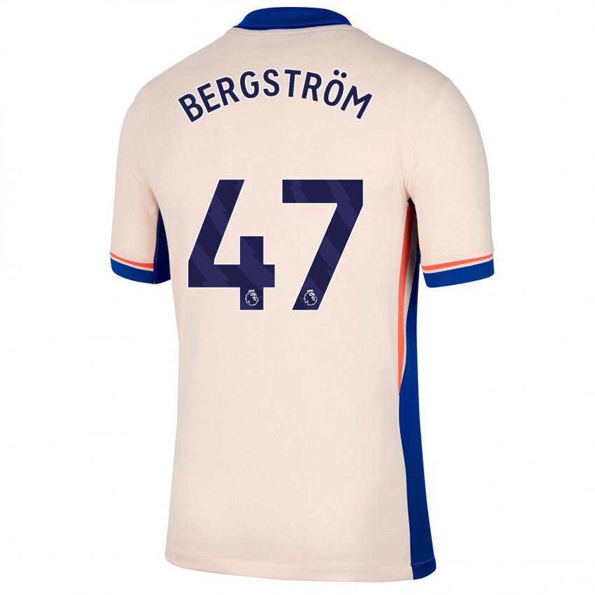 Niño Camiseta Lucas Bergström #47 Beige Claro 2ª Equipación 2024/25 La Camisa