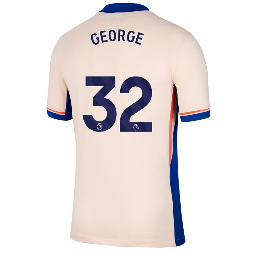 Niño Camiseta Tyrique George #32 Beige Claro 2ª Equipación 2024/25 La Camisa