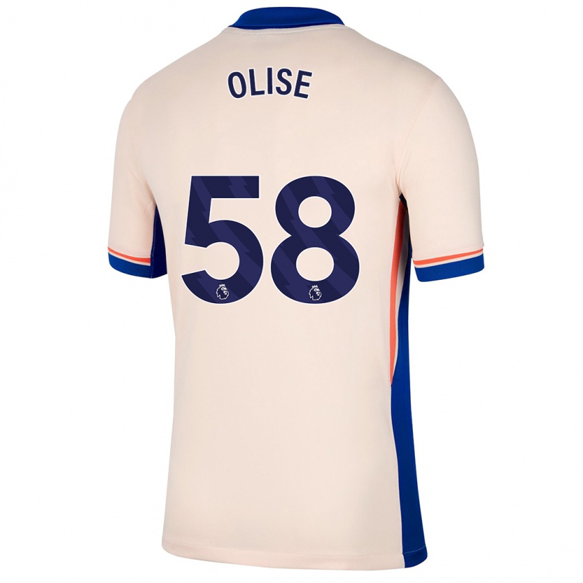 Niño Camiseta Richard Olise #58 Beige Claro 2ª Equipación 2024/25 La Camisa