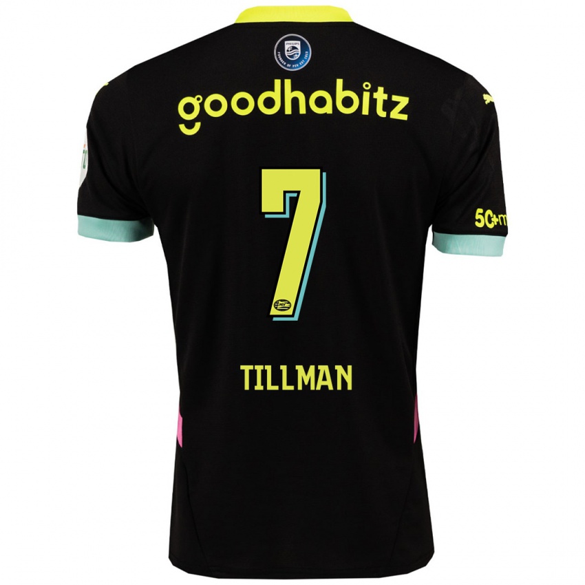 Niño Camiseta Malik Tillman #7 Negro Amarillo 2ª Equipación 2024/25 La Camisa