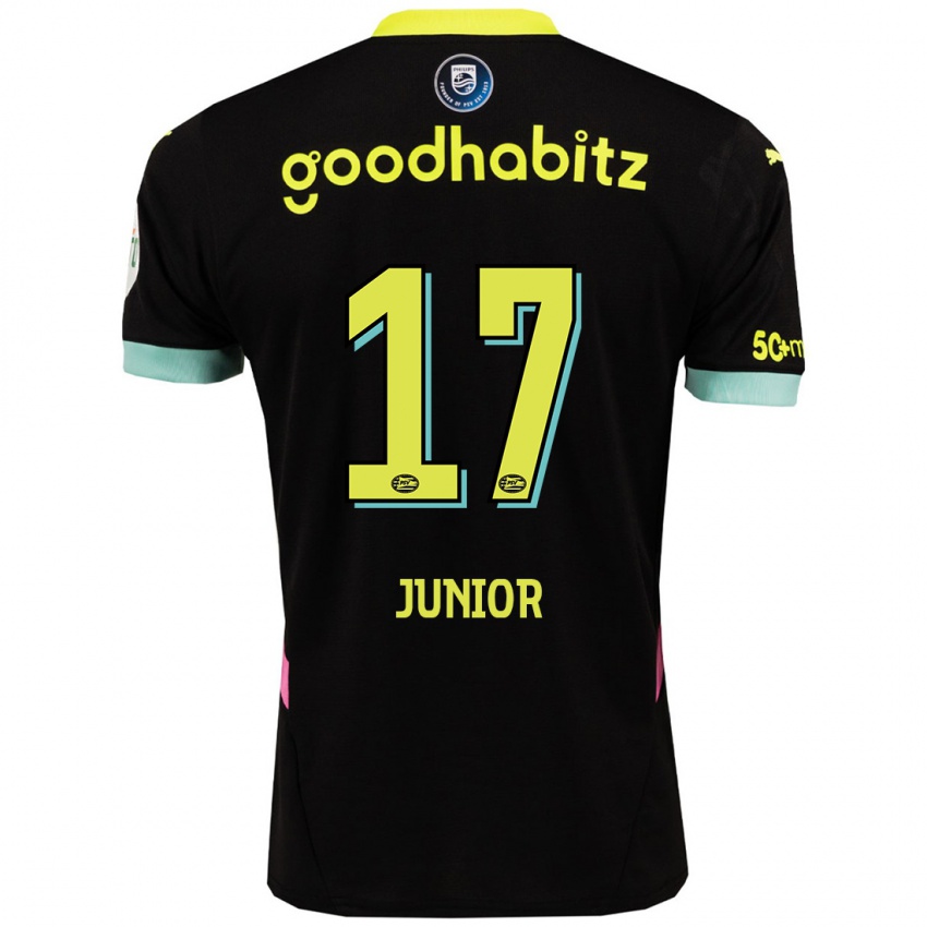 Niño Camiseta Mauro Junior #17 Negro Amarillo 2ª Equipación 2024/25 La Camisa