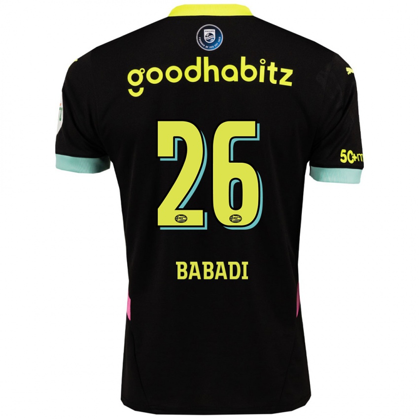 Niño Camiseta Isaac Babadi #26 Negro Amarillo 2ª Equipación 2024/25 La Camisa