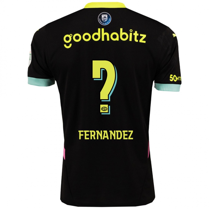 Niño Camiseta Noah Fernandez #0 Negro Amarillo 2ª Equipación 2024/25 La Camisa