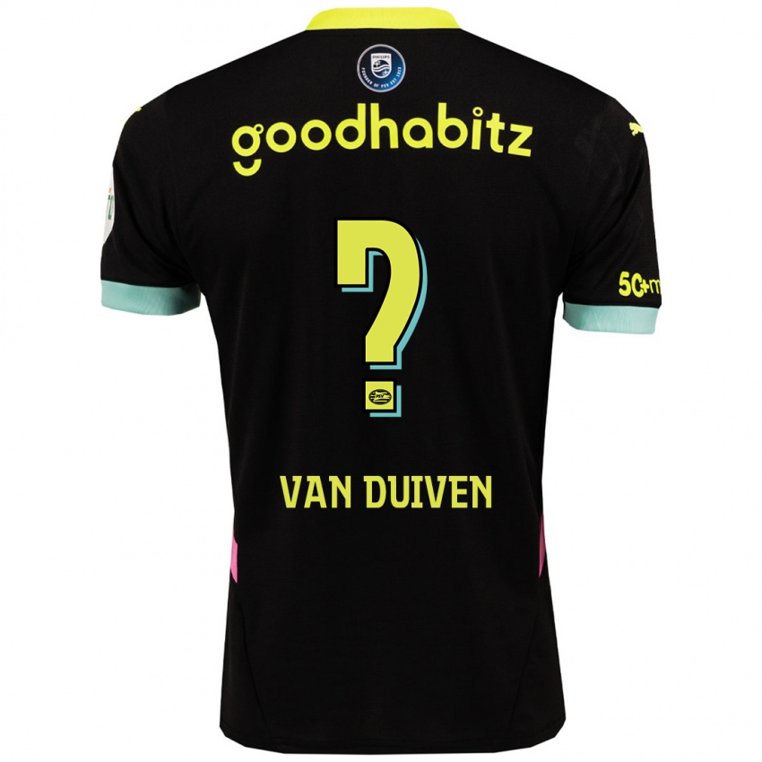 Niño Camiseta Robin Van Duiven #0 Negro Amarillo 2ª Equipación 2024/25 La Camisa