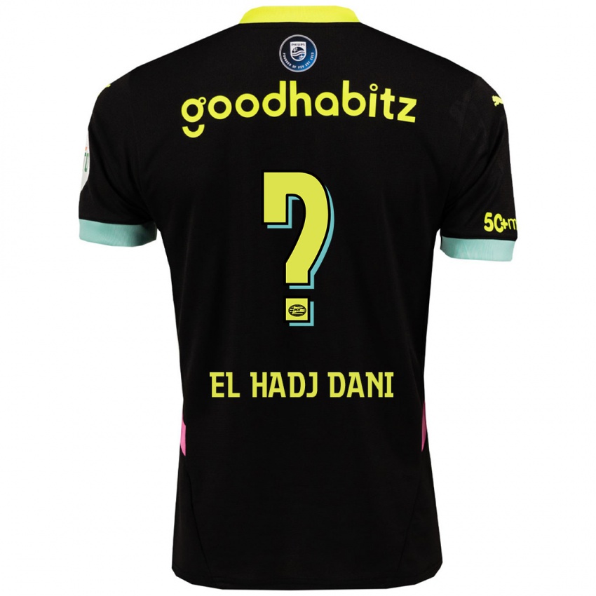 Niño Camiseta Soudais El Hadj Dani #0 Negro Amarillo 2ª Equipación 2024/25 La Camisa