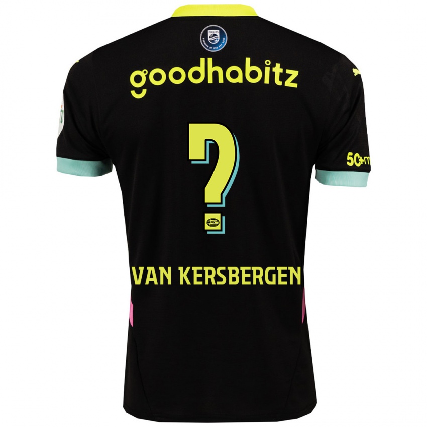 Niño Camiseta Sander Van Kersbergen #0 Negro Amarillo 2ª Equipación 2024/25 La Camisa