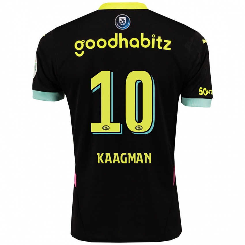 Niño Camiseta Inessa Kaagman #10 Negro Amarillo 2ª Equipación 2024/25 La Camisa