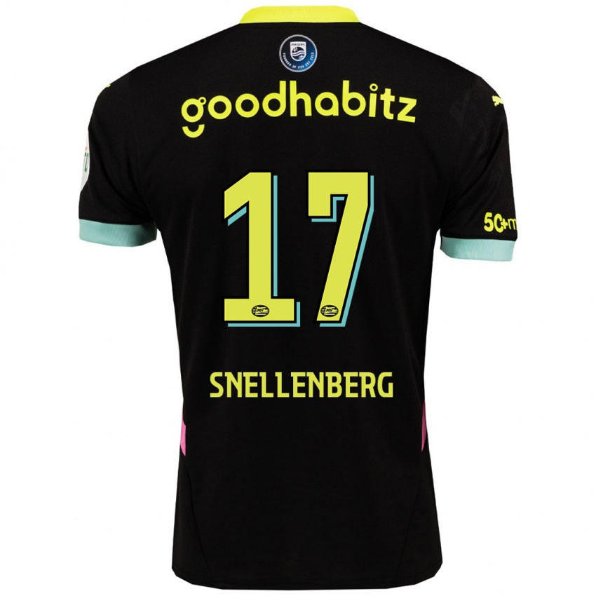 Niño Camiseta Maxime Snellenberg #17 Negro Amarillo 2ª Equipación 2024/25 La Camisa