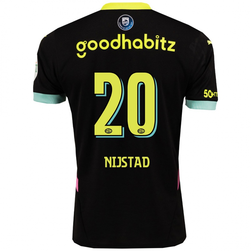 Niño Camiseta Nina Nijstad #20 Negro Amarillo 2ª Equipación 2024/25 La Camisa