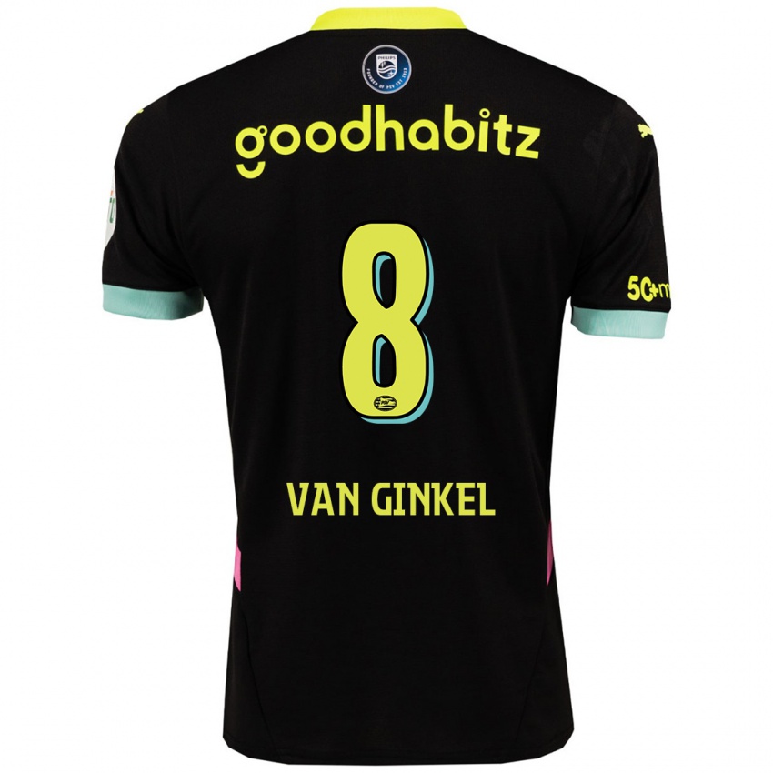 Niño Camiseta Marco Van Ginkel #8 Negro Amarillo 2ª Equipación 2024/25 La Camisa