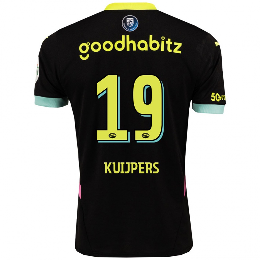 Niño Camiseta Jeslynn Kuijpers #19 Negro Amarillo 2ª Equipación 2024/25 La Camisa