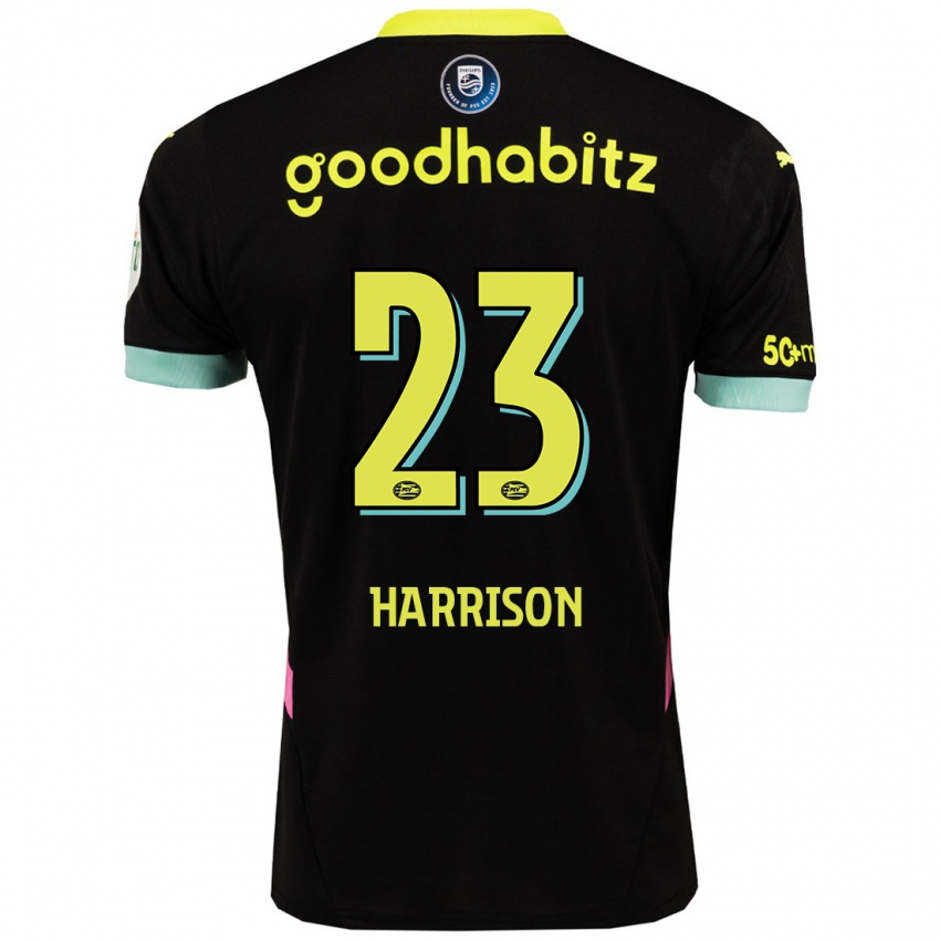 Niño Camiseta Amy Harrison #23 Negro Amarillo 2ª Equipación 2024/25 La Camisa