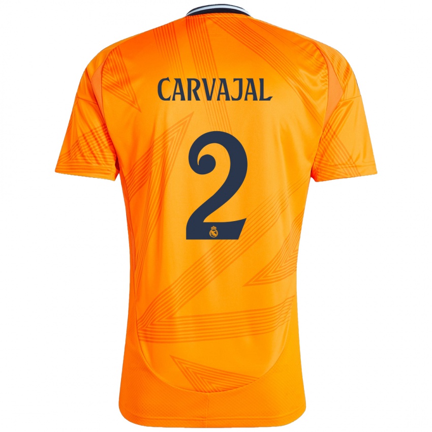 Niño Camiseta Daniel Carvajal #2 Naranja 2ª Equipación 2024/25 La Camisa