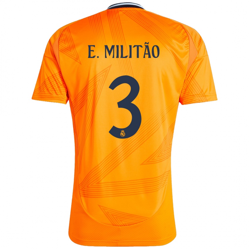 Niño Camiseta Eder Militao #3 Naranja 2ª Equipación 2024/25 La Camisa