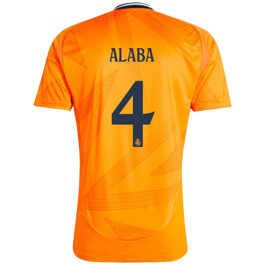 Niño Camiseta David Alaba #4 Naranja 2ª Equipación 2024/25 La Camisa