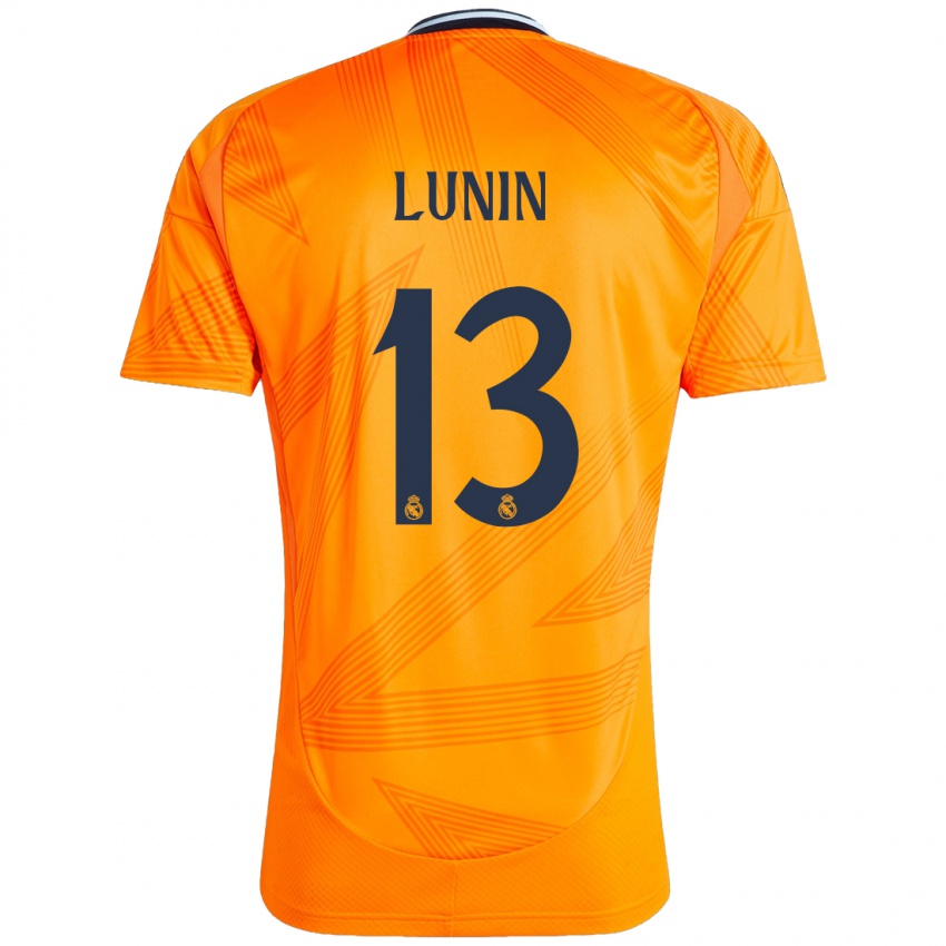 Niño Camiseta Andriy Lunin #13 Naranja 2ª Equipación 2024/25 La Camisa