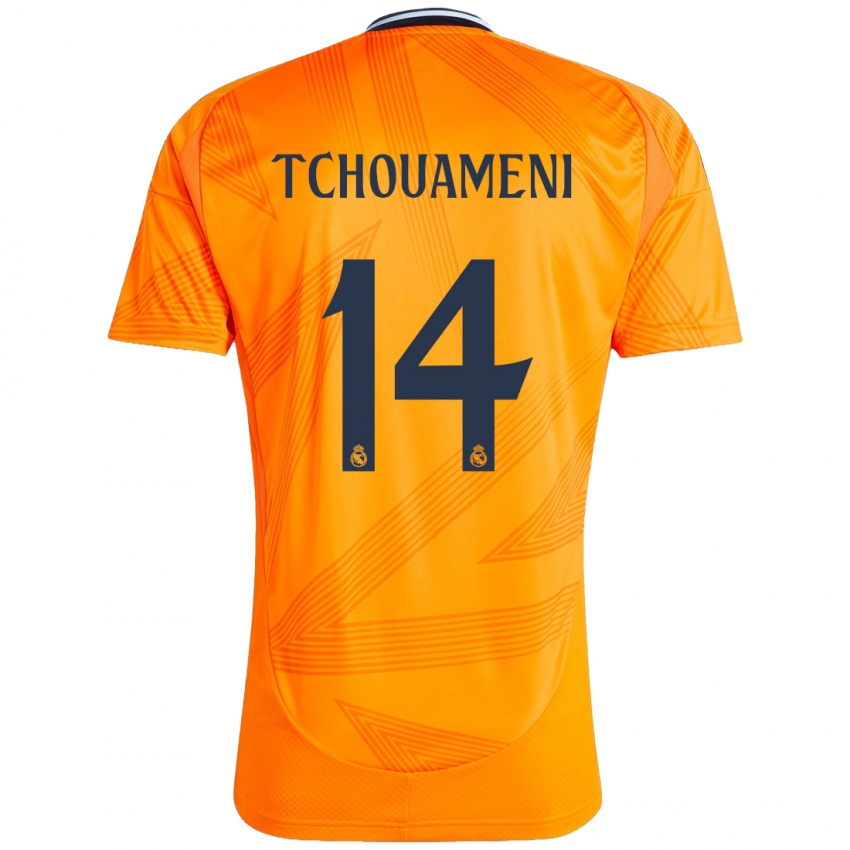 Niño Camiseta Aurelien Tchouameni #14 Naranja 2ª Equipación 2024/25 La Camisa