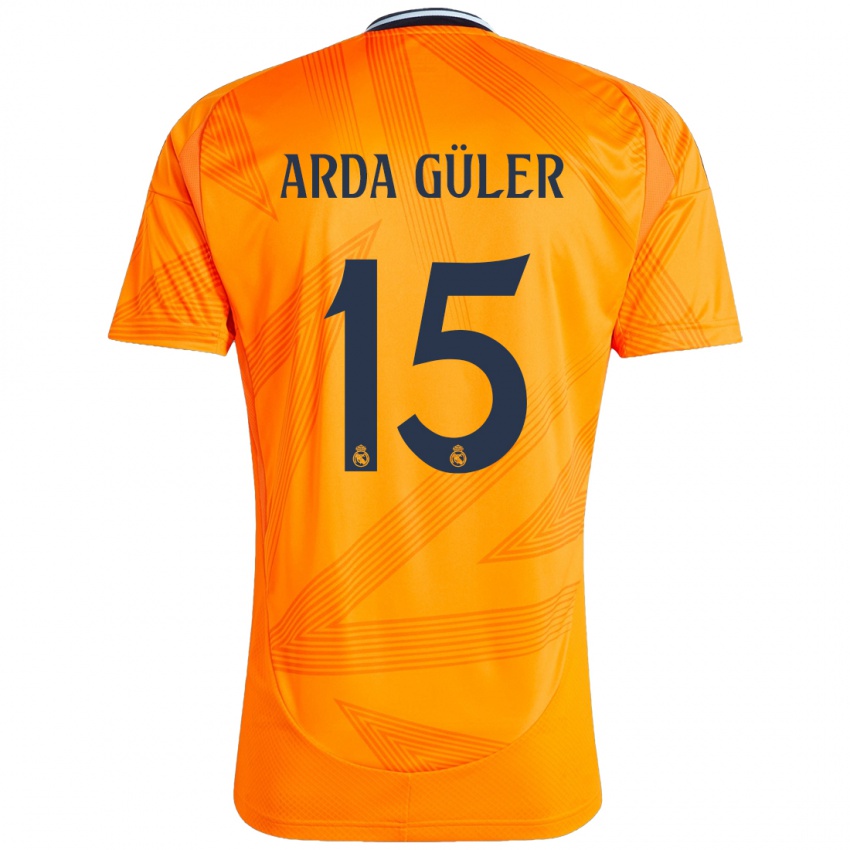 Niño Camiseta Arda Güler #15 Naranja 2ª Equipación 2024/25 La Camisa