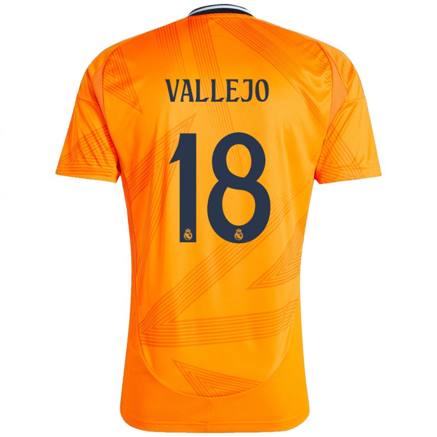 Niño Camiseta Jesus Vallejo #18 Naranja 2ª Equipación 2024/25 La Camisa