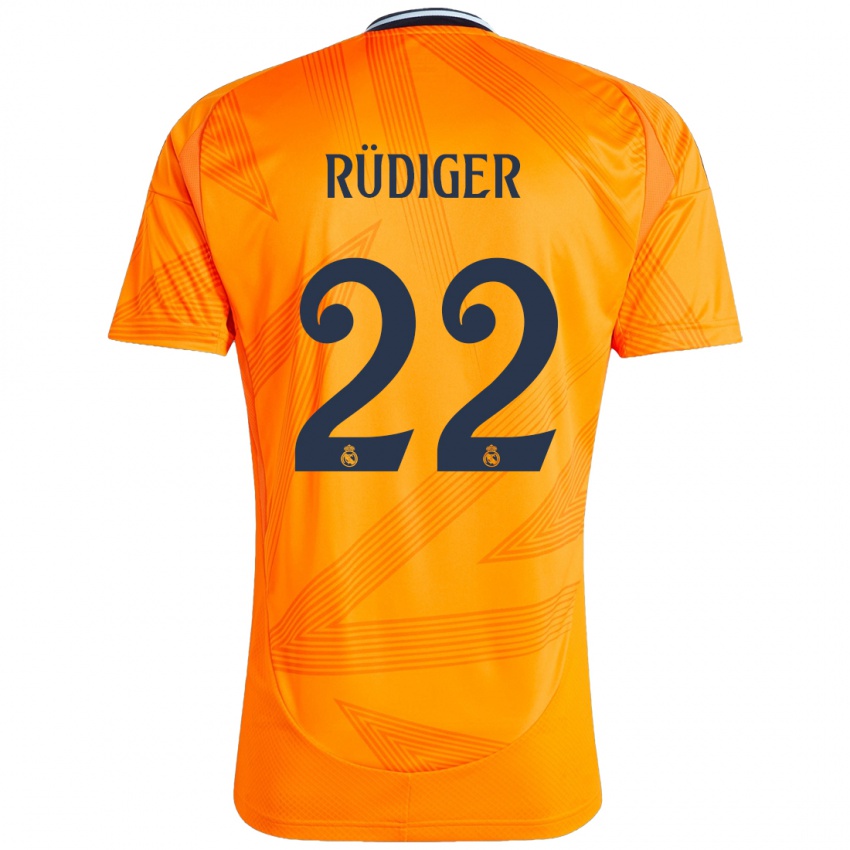 Niño Camiseta Antonio Rudiger #22 Naranja 2ª Equipación 2024/25 La Camisa