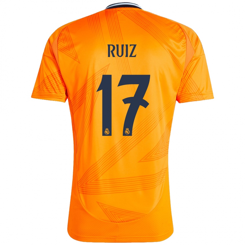 Niño Camiseta David Ruiz #17 Naranja 2ª Equipación 2024/25 La Camisa