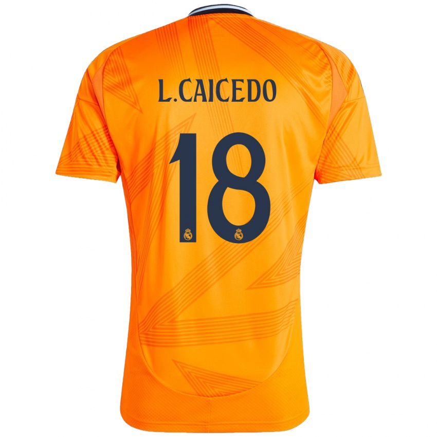 Niño Camiseta Linda Caicedo #18 Naranja 2ª Equipación 2024/25 La Camisa