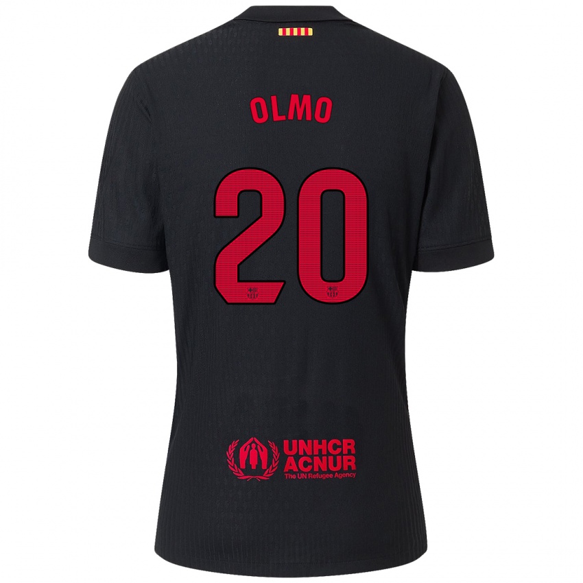 Niño Camiseta Dani Olmo #20 Negro Rojo 2ª Equipación 2024/25 La Camisa