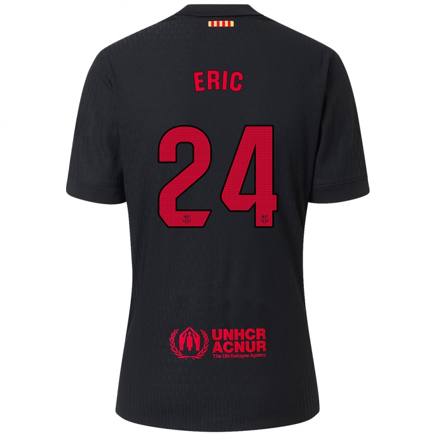 Niño Camiseta Eric Garcia #24 Negro Rojo 2ª Equipación 2024/25 La Camisa