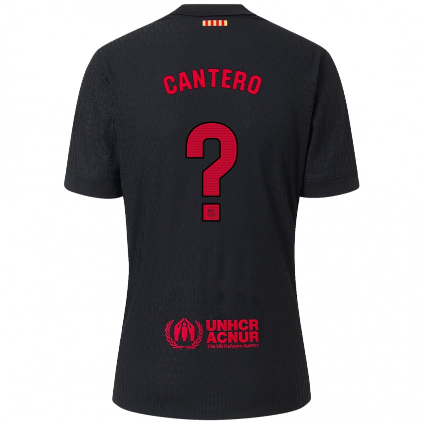 Niño Camiseta Rubén Cantero #0 Negro Rojo 2ª Equipación 2024/25 La Camisa