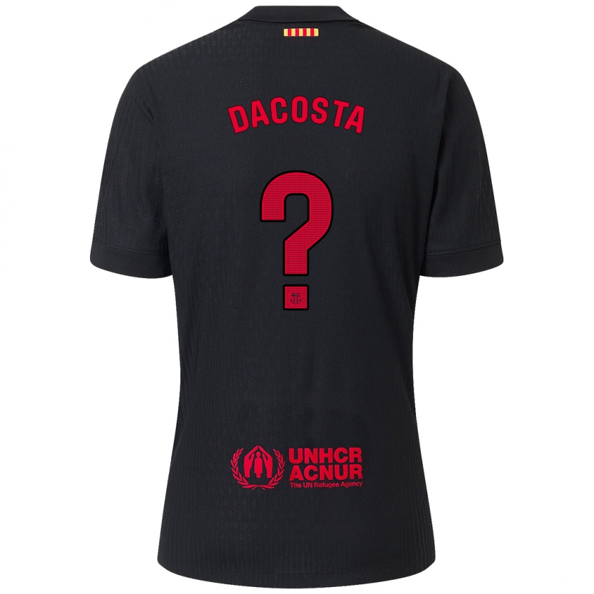 Niño Camiseta Raúl Dacosta #0 Negro Rojo 2ª Equipación 2024/25 La Camisa