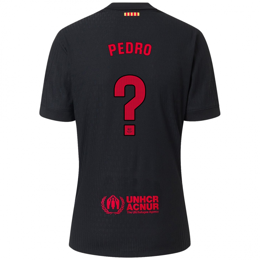 Niño Camiseta Pedro Rodríguez #0 Negro Rojo 2ª Equipación 2024/25 La Camisa