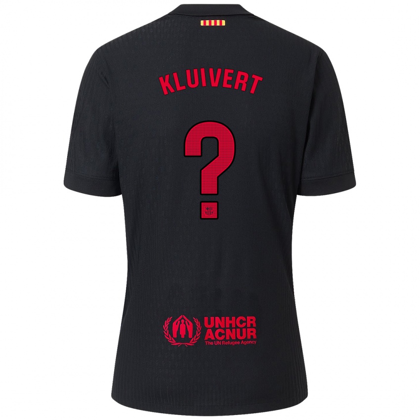 Niño Camiseta Shane Kluivert #0 Negro Rojo 2ª Equipación 2024/25 La Camisa