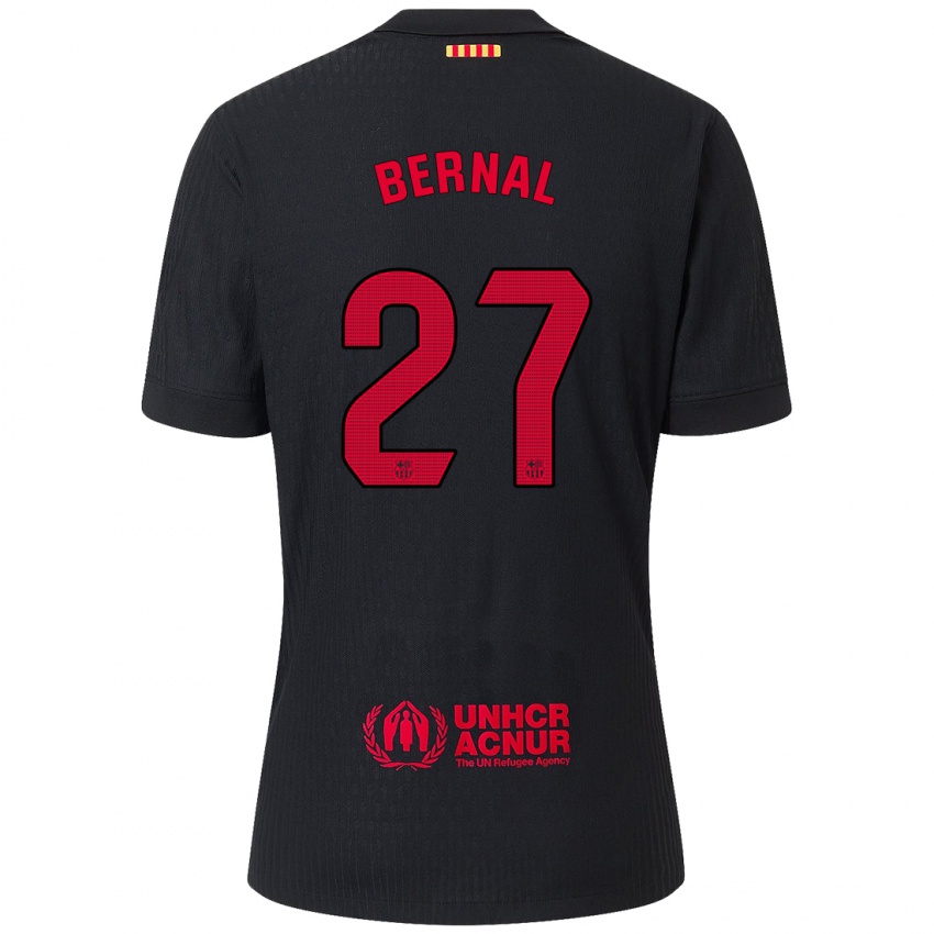 Niño Camiseta Marc Bernal #27 Negro Rojo 2ª Equipación 2024/25 La Camisa