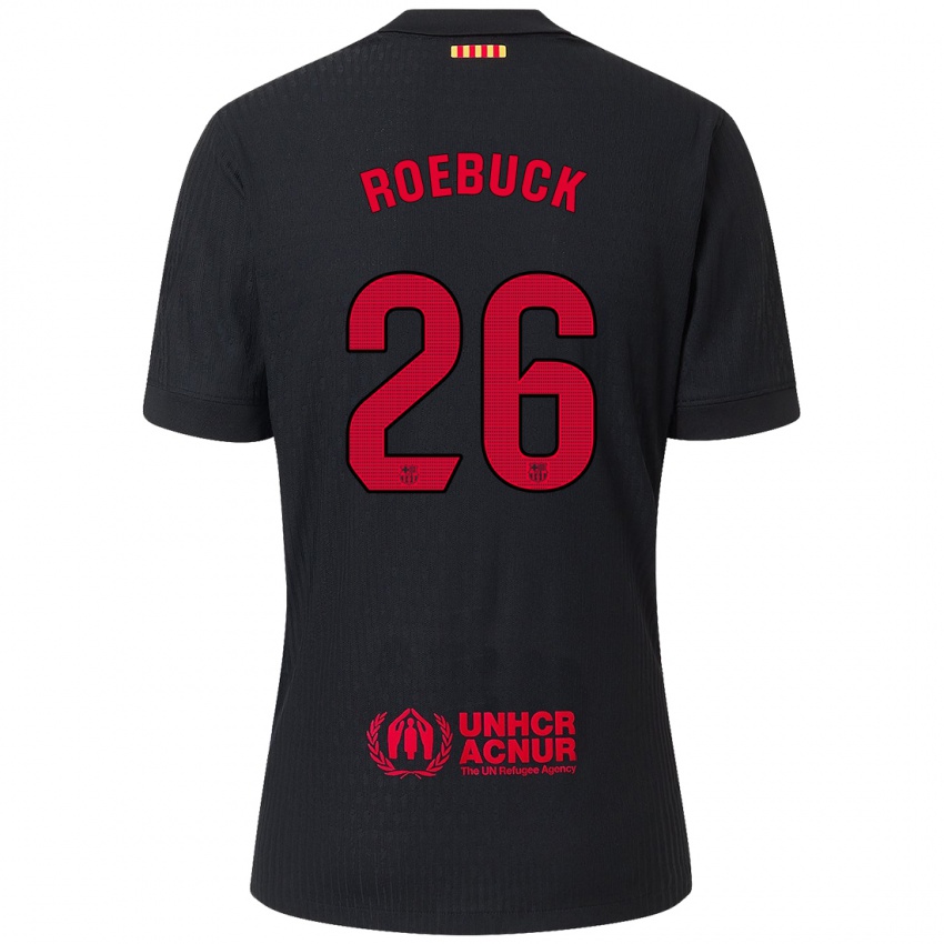 Niño Camiseta Ellie Roebuck #26 Negro Rojo 2ª Equipación 2024/25 La Camisa