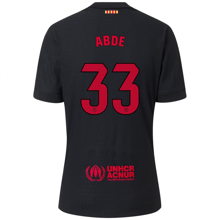 Niño Camiseta Ez Abde #33 Negro Rojo 2ª Equipación 2024/25 La Camisa