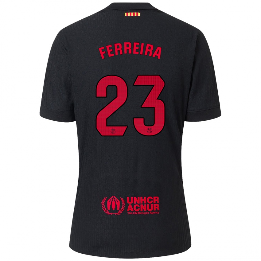 Niño Camiseta Geyse Ferreira #23 Negro Rojo 2ª Equipación 2024/25 La Camisa