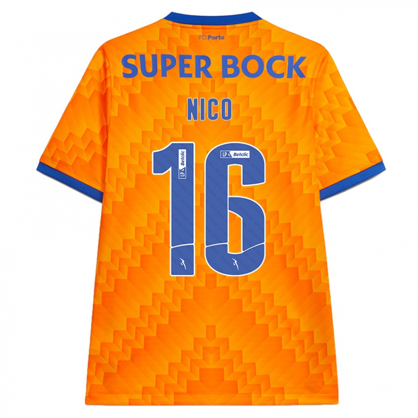 Niño Camiseta Nico Gonzalez #16 Naranja 2ª Equipación 2024/25 La Camisa