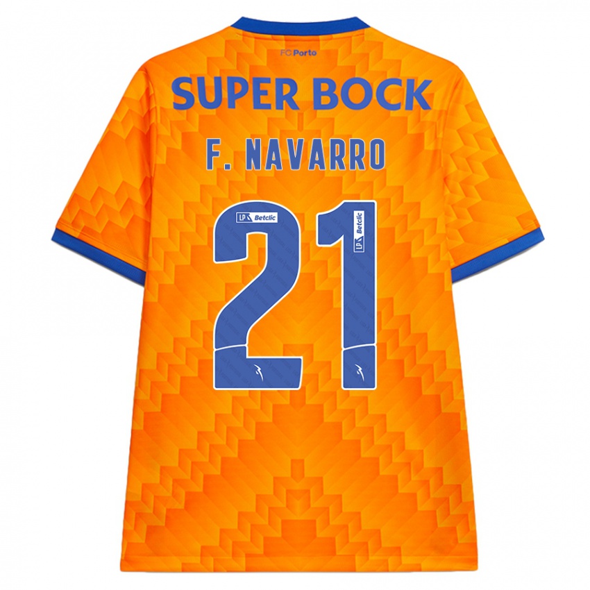 Niño Camiseta Fran Navarro #21 Naranja 2ª Equipación 2024/25 La Camisa