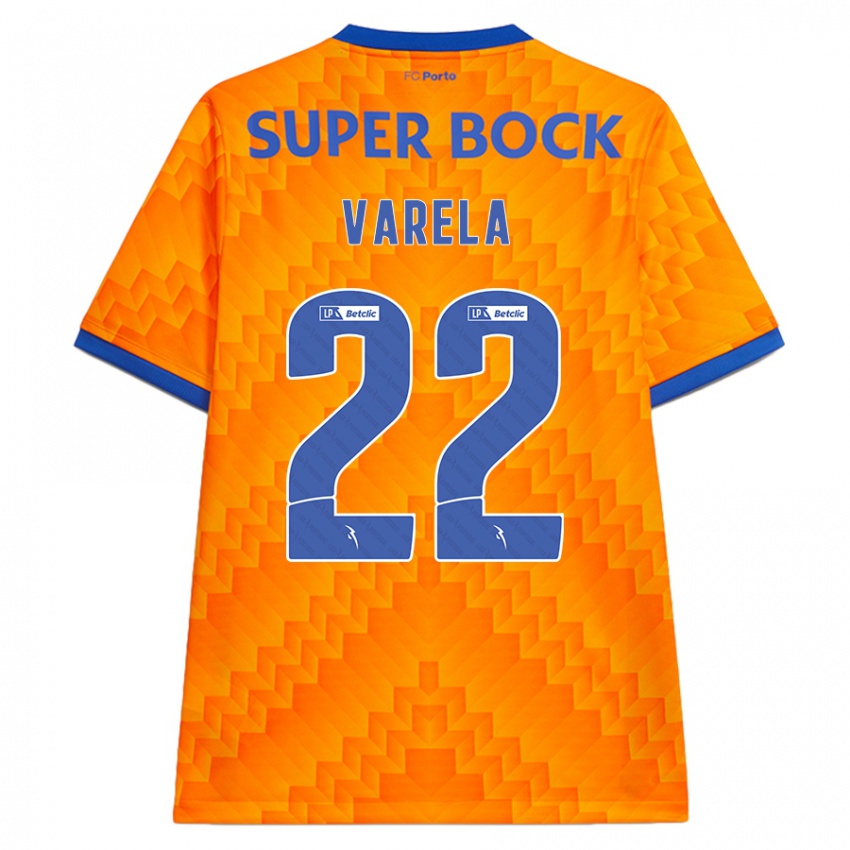 Niño Camiseta Alan Varela #22 Naranja 2ª Equipación 2024/25 La Camisa