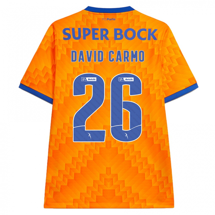 Niño Camiseta David Carmo #26 Naranja 2ª Equipación 2024/25 La Camisa