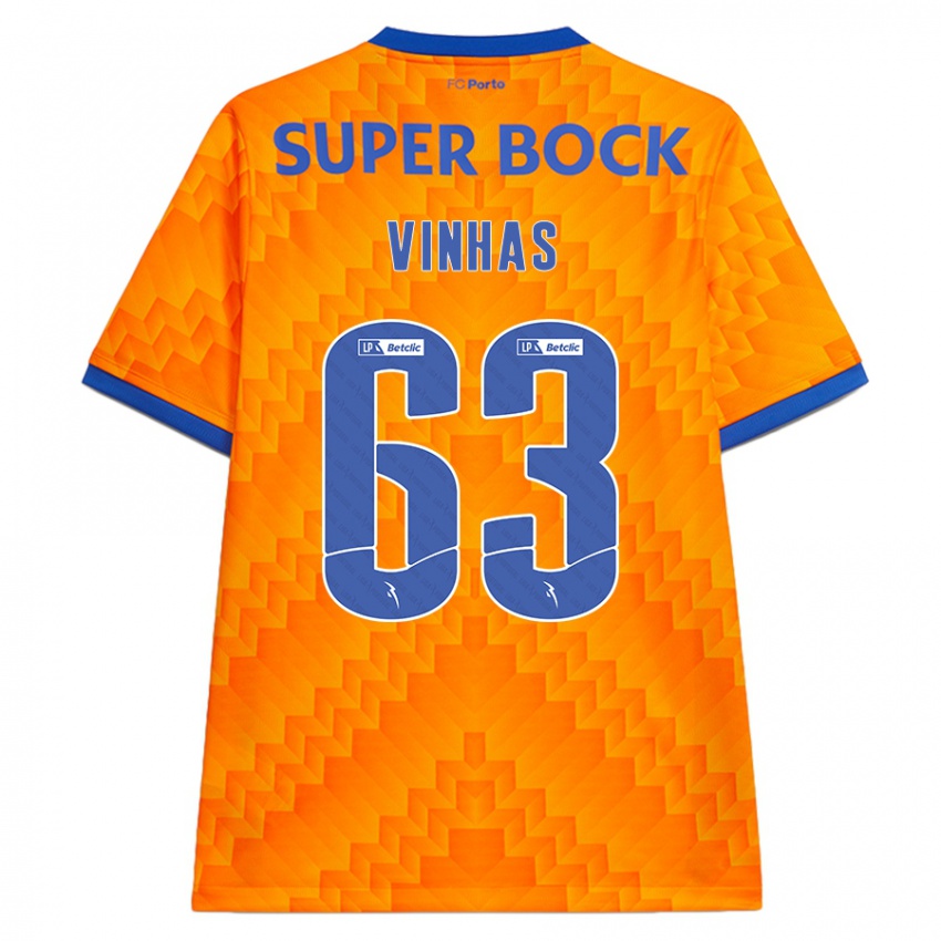 Niño Camiseta David Vinhas #63 Naranja 2ª Equipación 2024/25 La Camisa