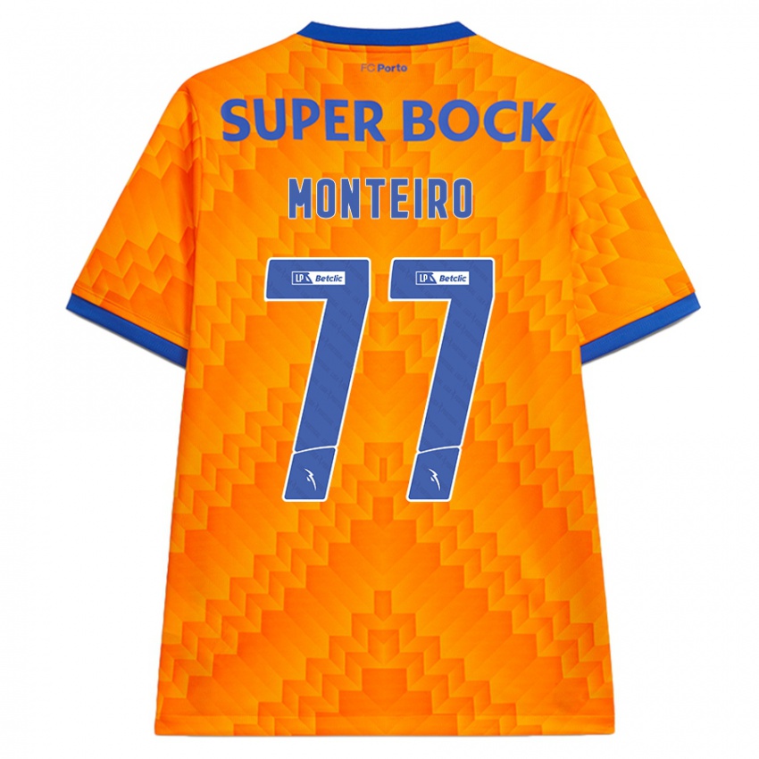 Niño Camiseta Rui Monteiro #77 Naranja 2ª Equipación 2024/25 La Camisa