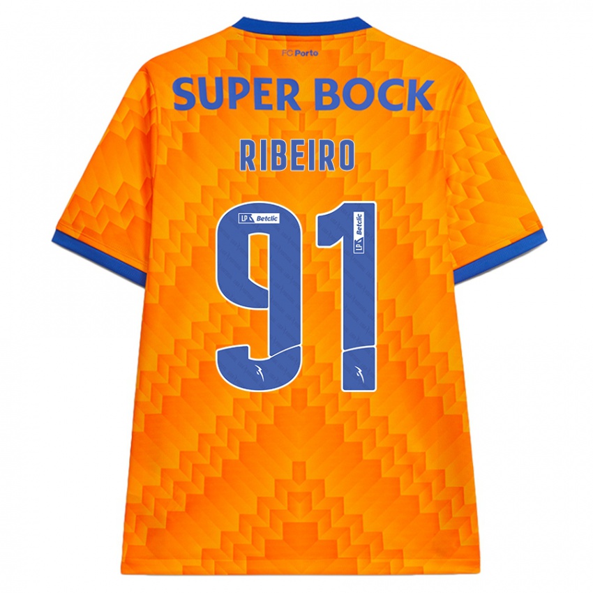 Niño Camiseta Gonçalo Ribeiro #91 Naranja 2ª Equipación 2024/25 La Camisa